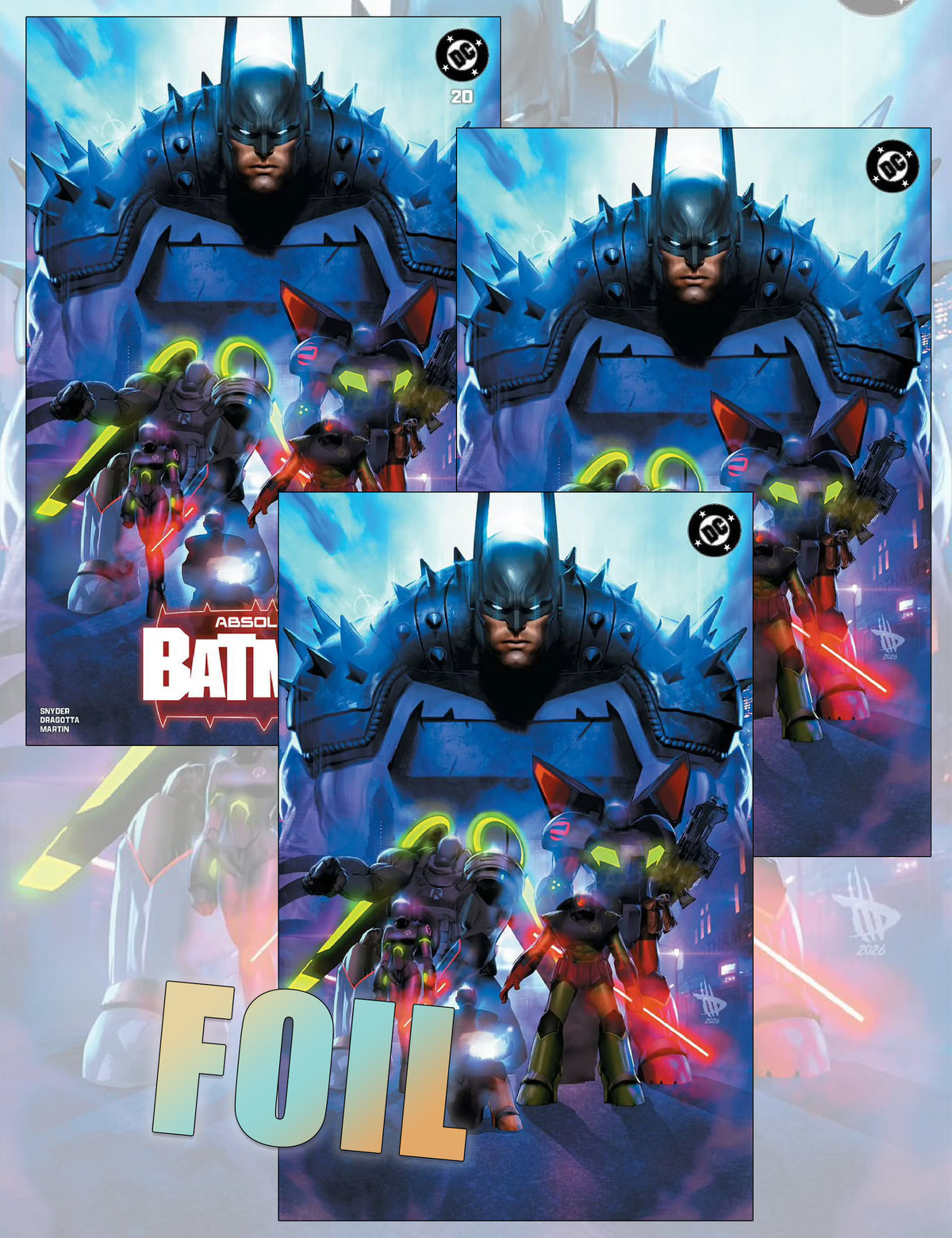 Absolute Batman #20 - Dave Wilkins - Trade Dress, Virgin- und Foil-SET