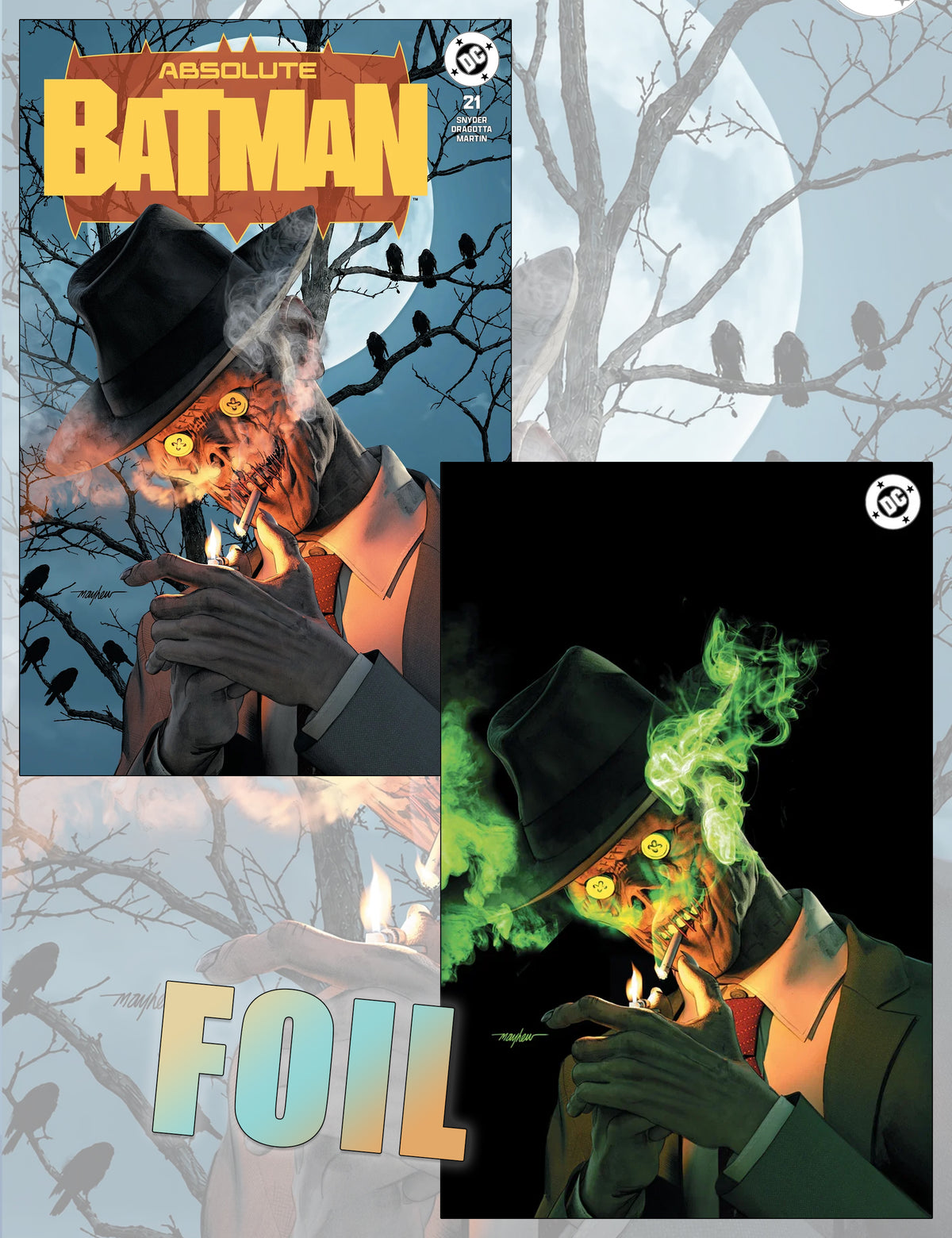 Absolute Batman #21 - Mike Mayhew - Trade Dress und Green Foil-SET
