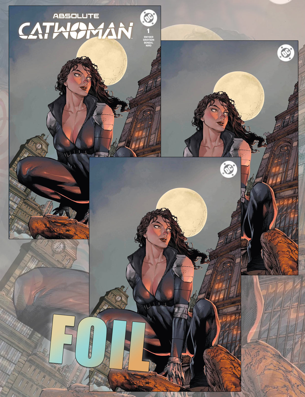 Absolute Catwoman #1 - Ed Benes - Trade Dress-, Virgin- und Foil - SET
