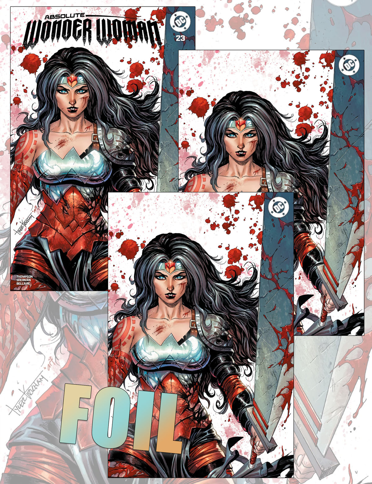 Absolute Wonder Woman #23 - Tyler Kirkham - Trade Dress, Virgin- und Foil-SET