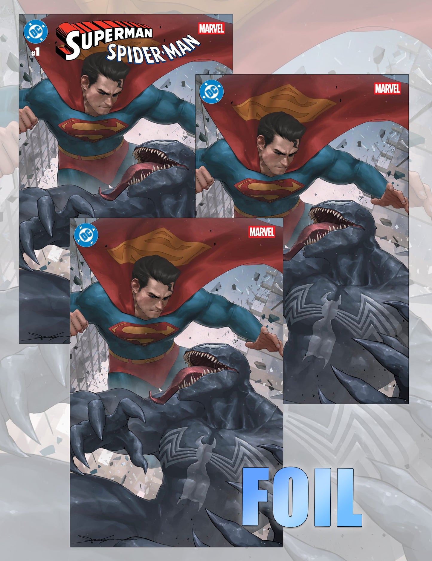 Superman / Spider-Man #1 - Jeehyung Lee - Trade-, Virgin- und Foil-Set