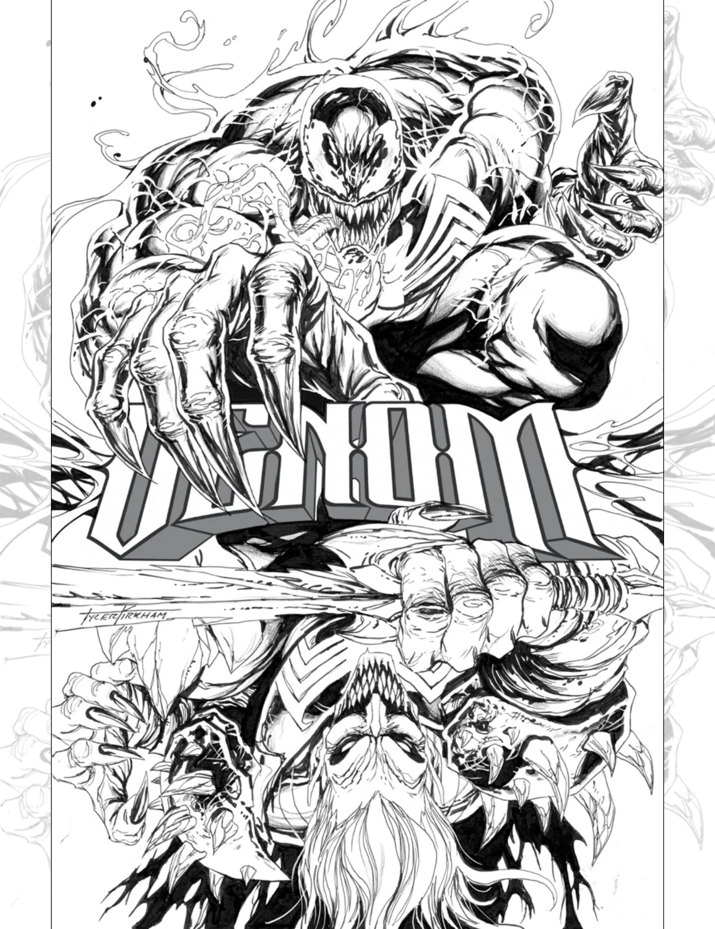 Venom #250 - Tyler Kirkham - Sketch Cover
