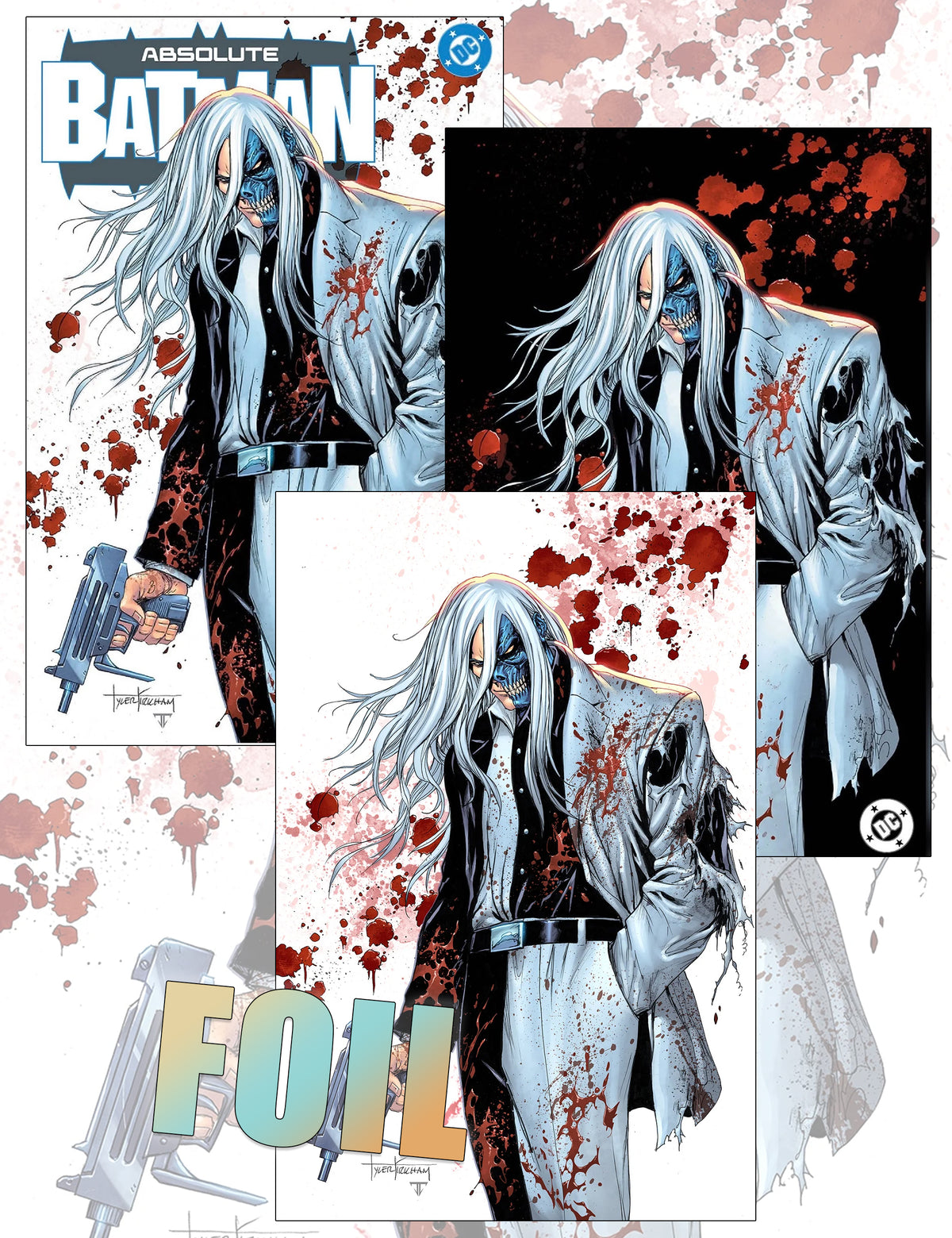 Absolute Batman #21 - Tyler Kirkham - Trade Dress, Virgin- und Foil-SET (Two Face Cover)