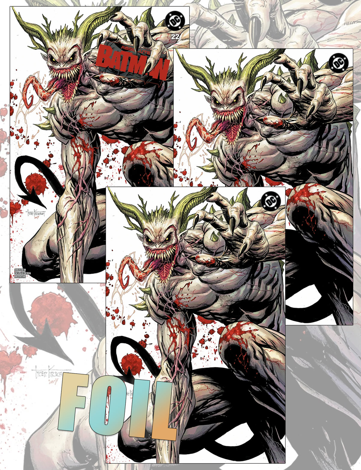 Absolute Batman #22 - Tyler Kirkham - Trade Dress, Virgin- und Foil-SET
