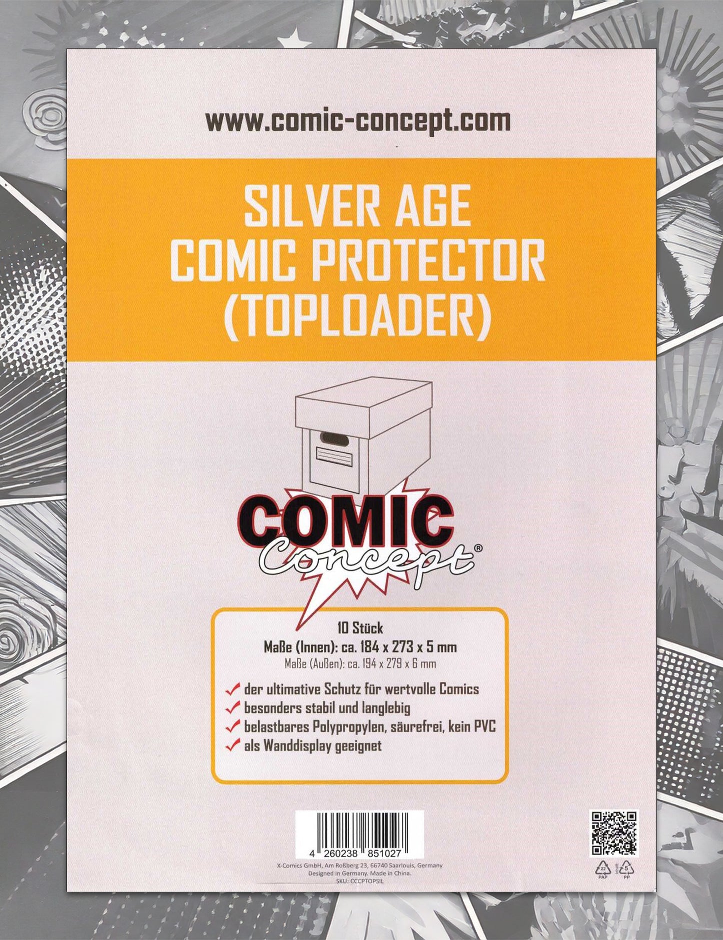 10x Comic Concept - Silver Size - Comic Protector (Toploader)