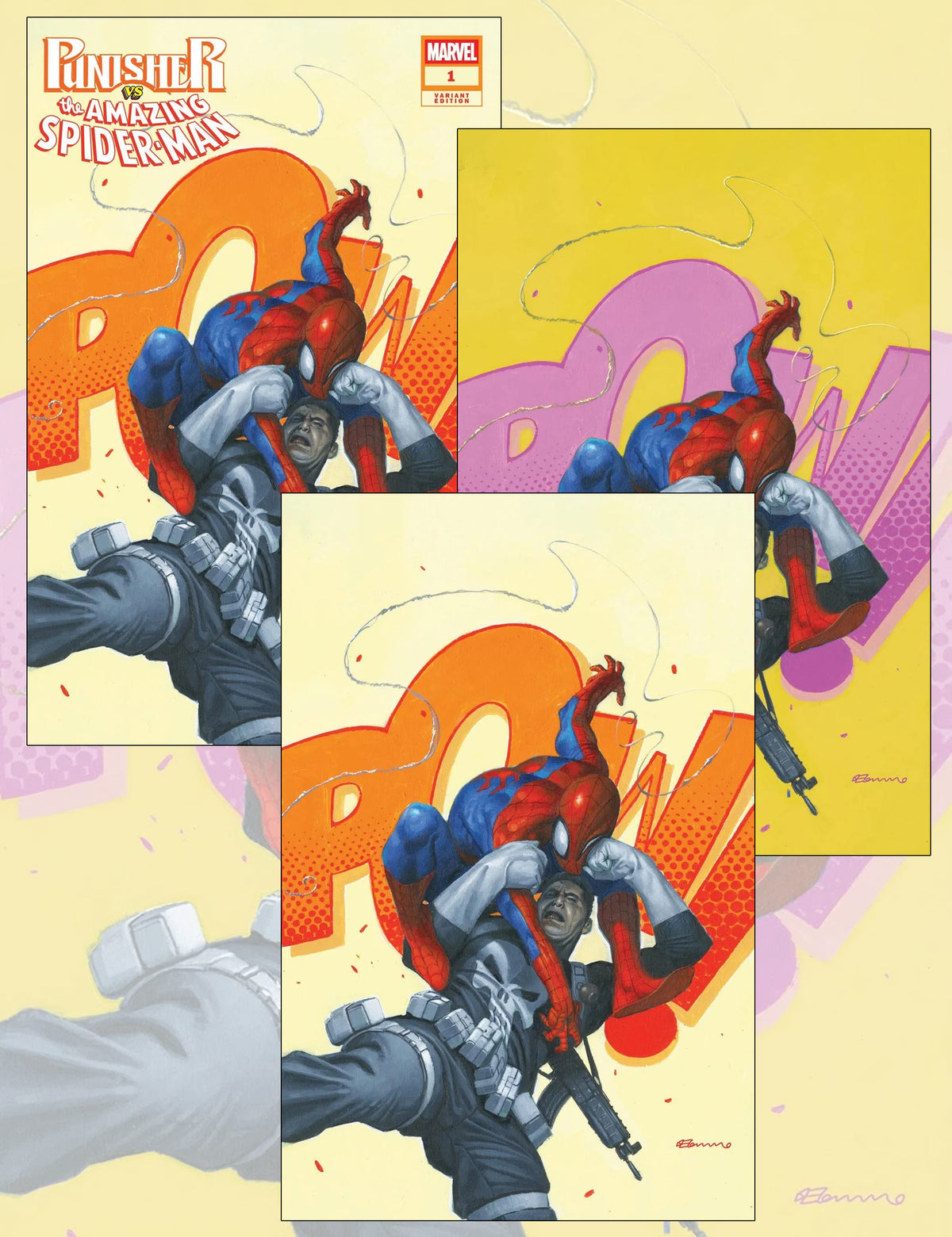Punisher vs. Amazing Spider-Man #1 - Fabrizio De Tommaso - Trade Dress- und Virgin A + B-SET