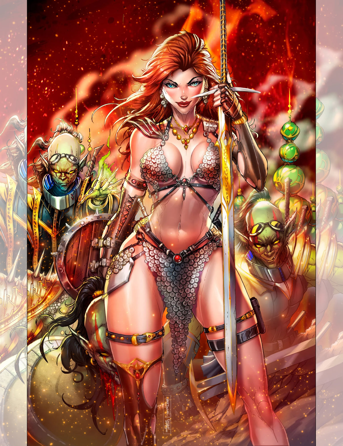 Red Sonja #1 - Jamie Tyndall - Virgin Fire Variant