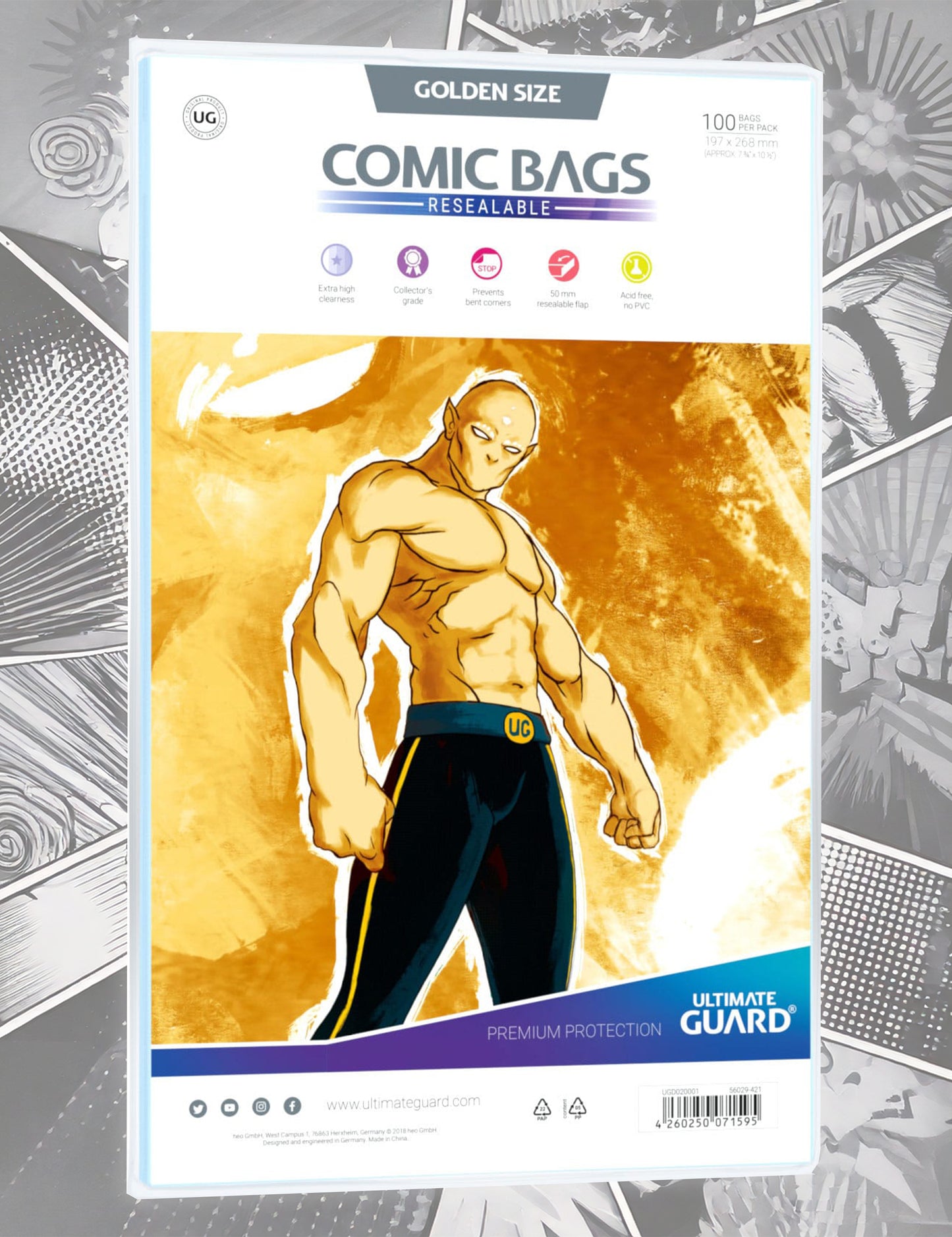 Ultimate Guard - Comic Bags - resealable Golden Size (100)