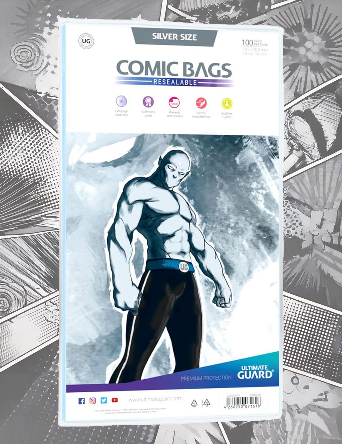 Ultimate Guard - Comic Bags - wiederverschließbar Silver Size (100)
