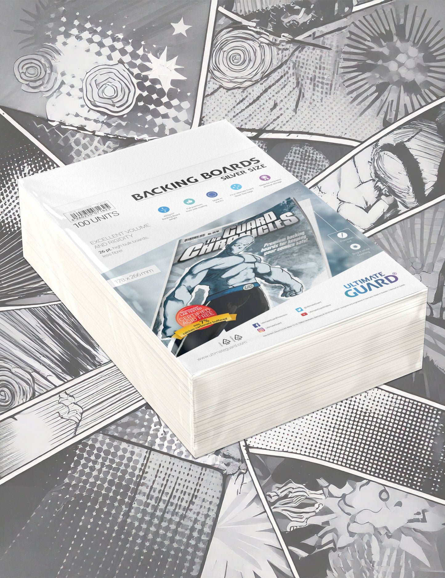 Ultimate Guard - Comic Backing Boards - Silver Size (100)