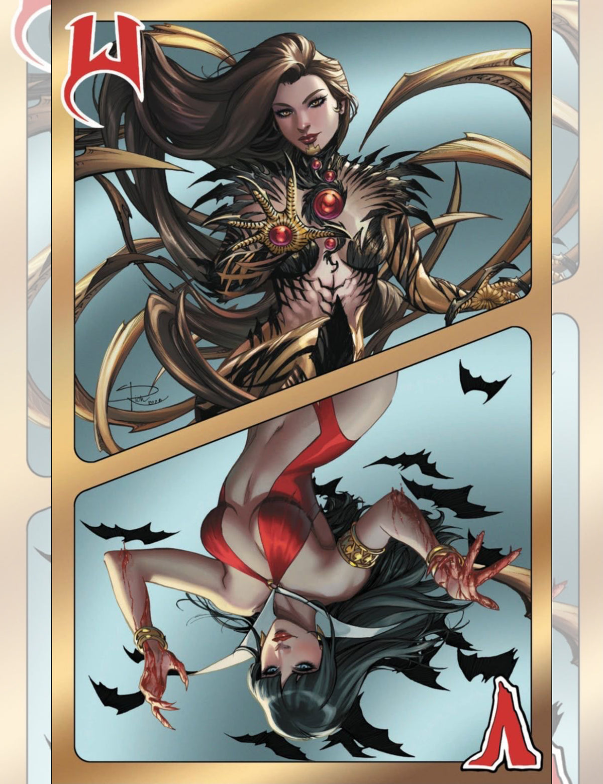 Vampirella x Witchblade #1  - Sabine Rich - Virgin Gold Variant - EXKLUSIV