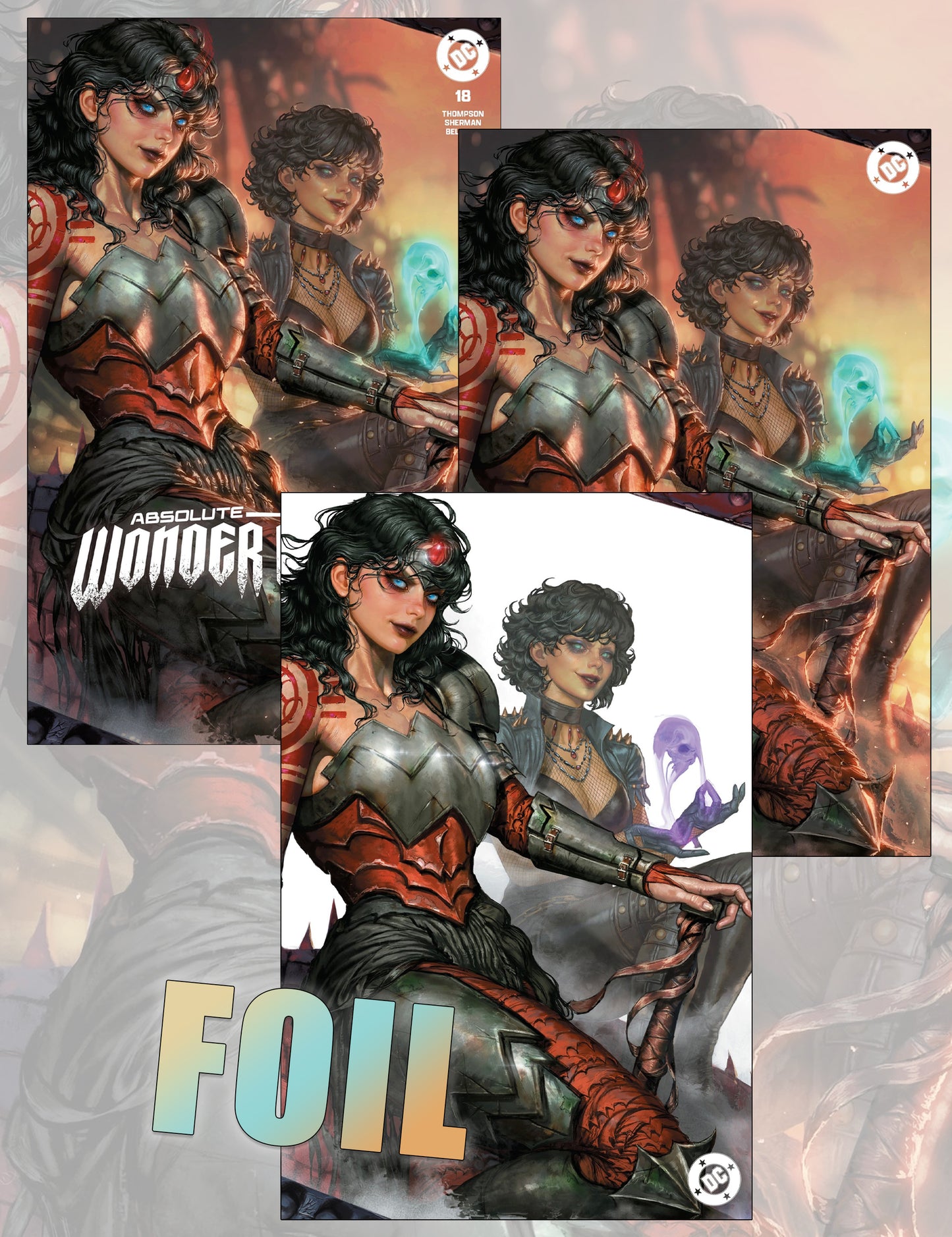 Absolute Wonder Woman #18 - Kyuyong EOM - Trade-, Virgin und Silver Foil Set