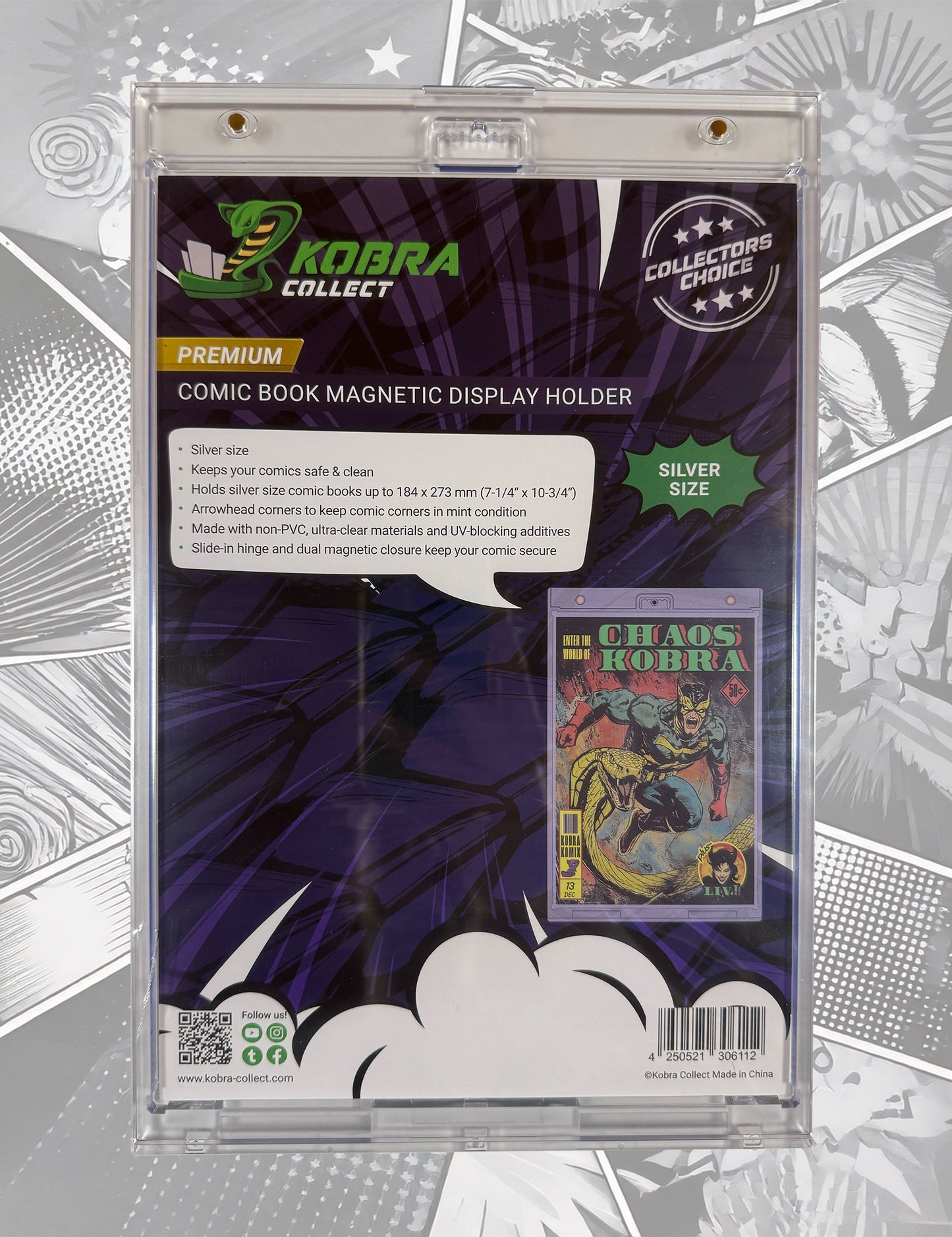 Kobra Collect - Comic Book Magnetic Holder - Silver Size