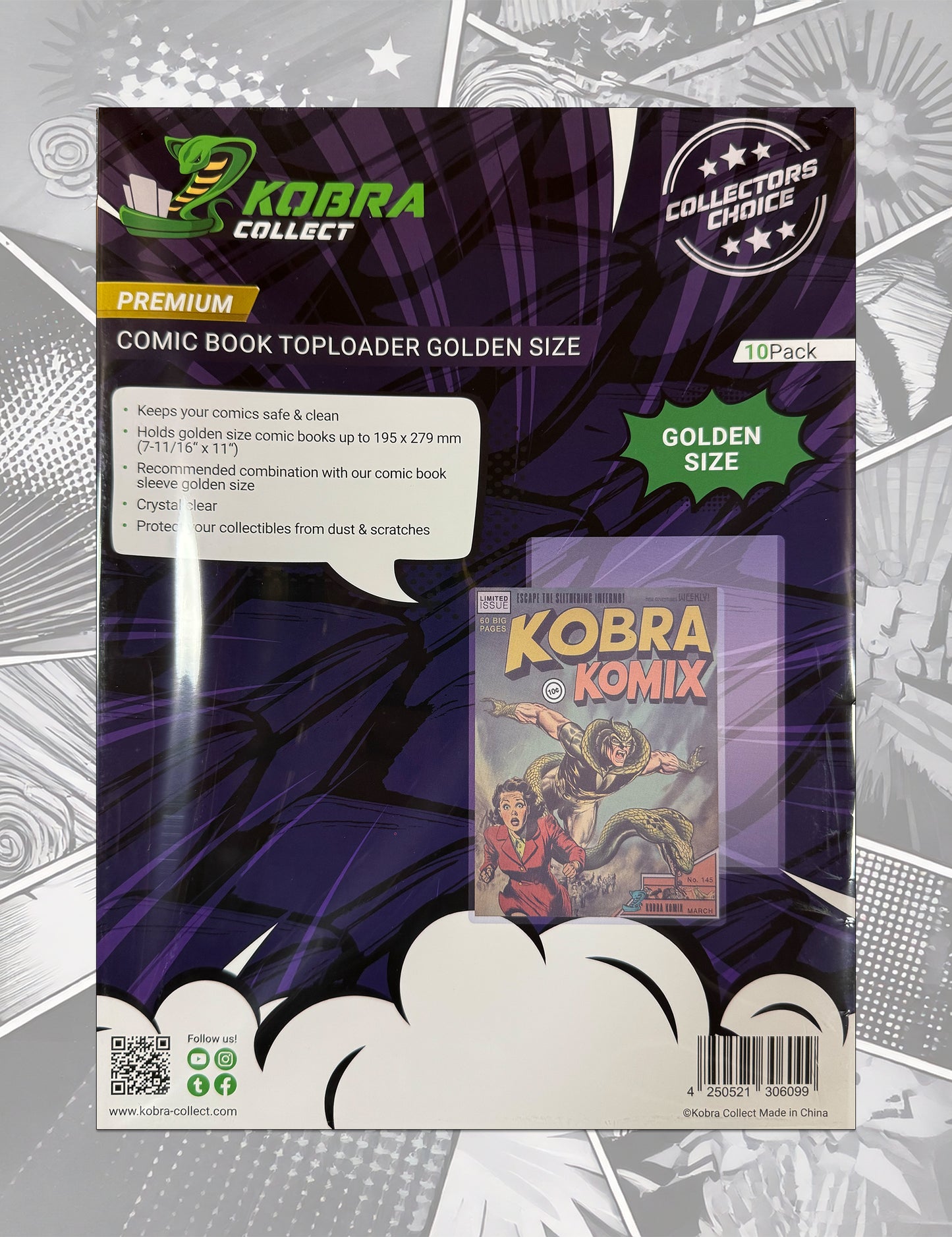 10x Kobra Collect - Golden Size - Comic Book Toploader Premium