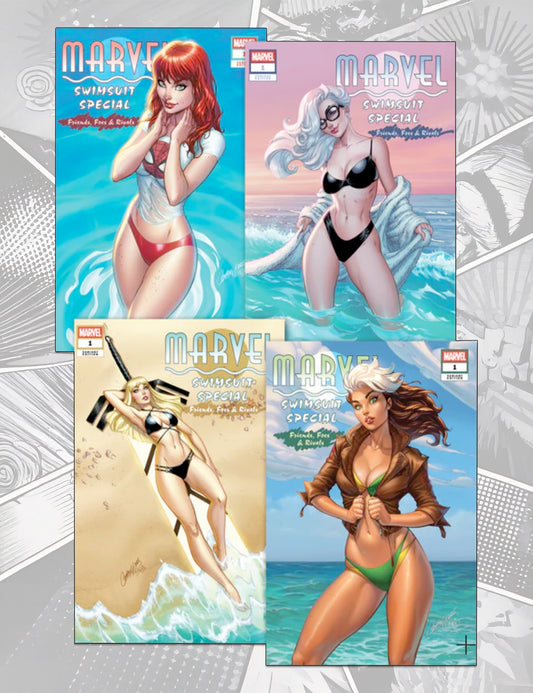 Marvel Swimsuit Special: Friends, Foes & Rivals #1 - J. Scott Campbell - Trade Dress Set