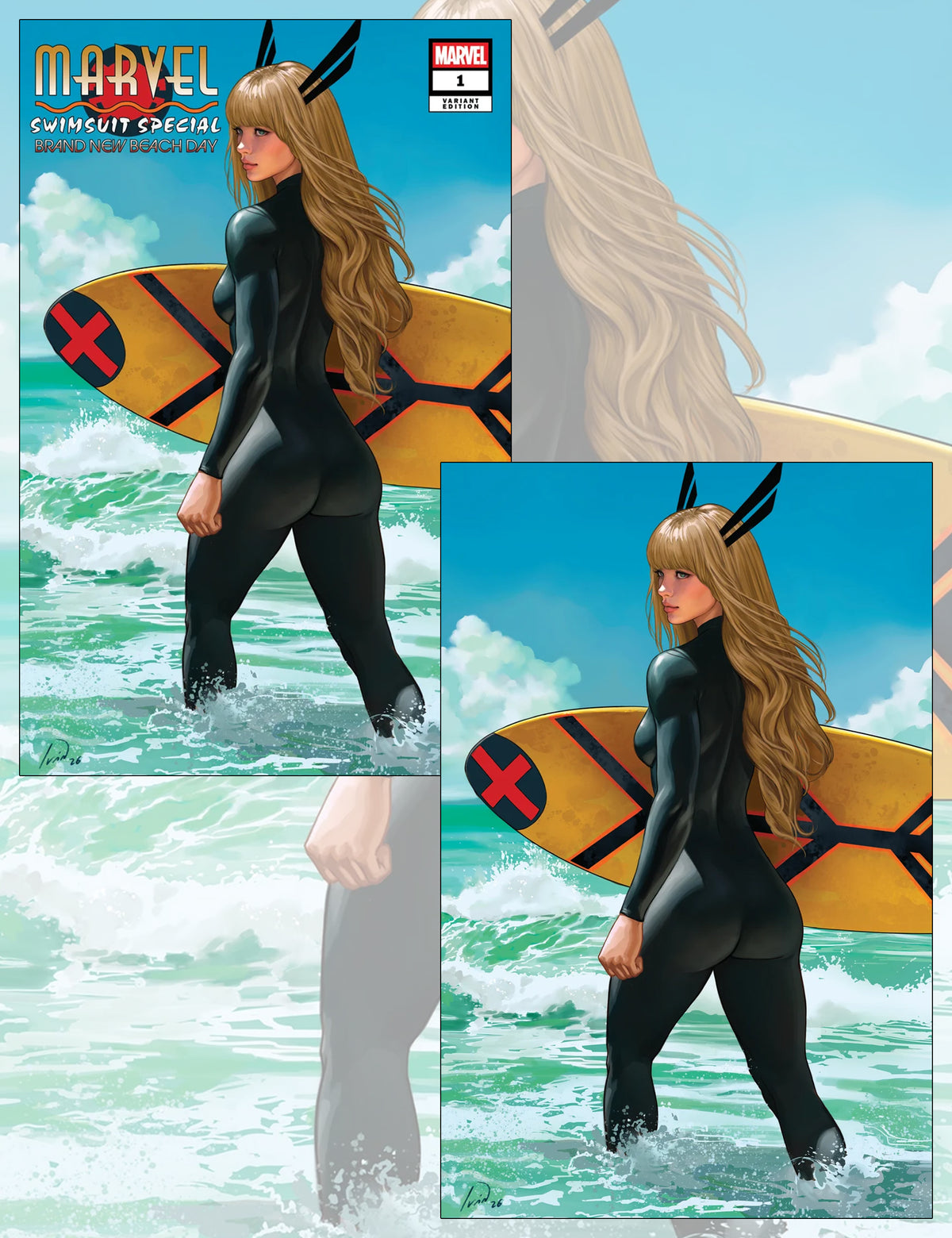Marvel Swimsuit Special #1 - Ivan Talavera - Trade Dress- und Virgin Variant-SET