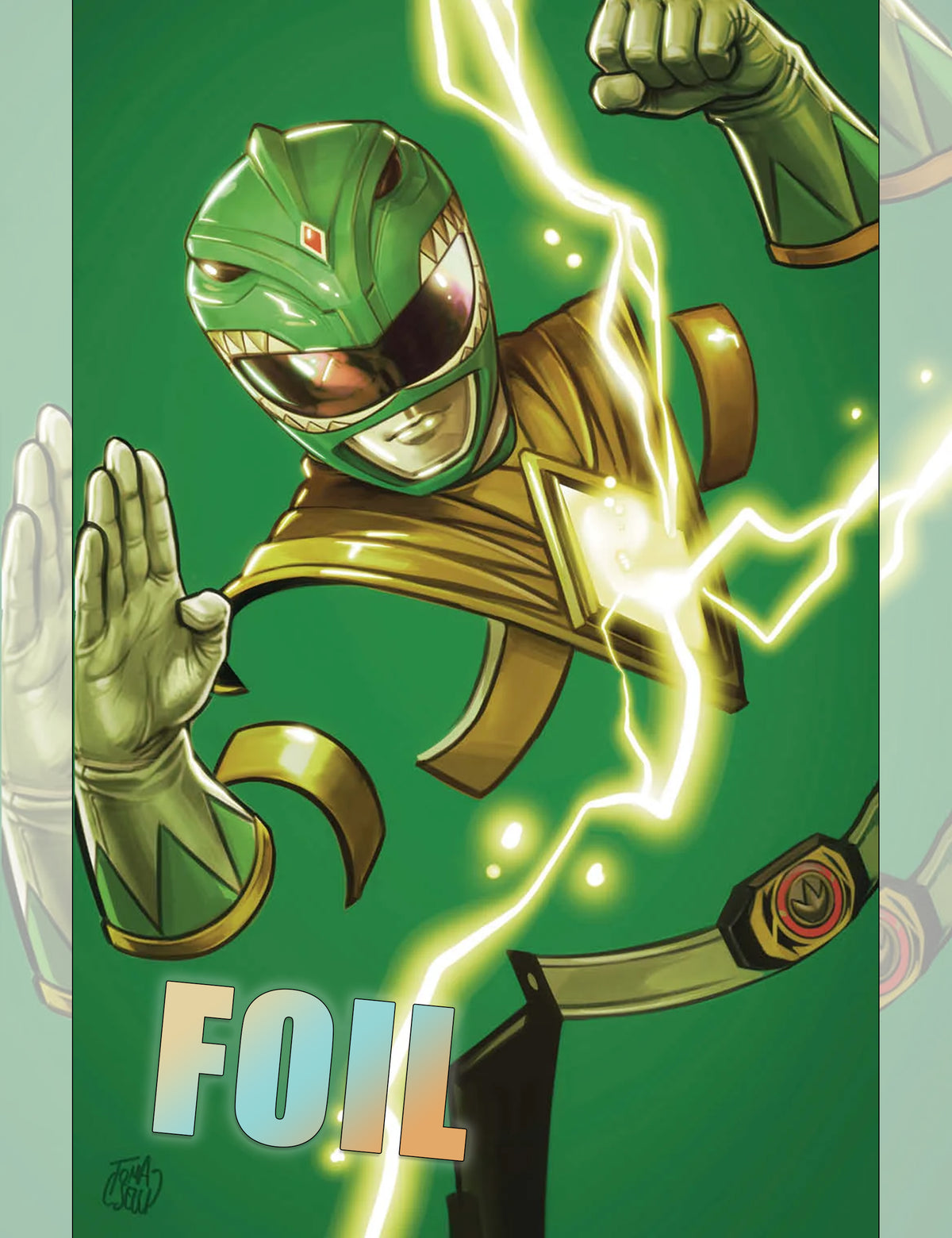 Power Rangers Green #1 - Francesco Tomaselli - Virgin Foil Variant