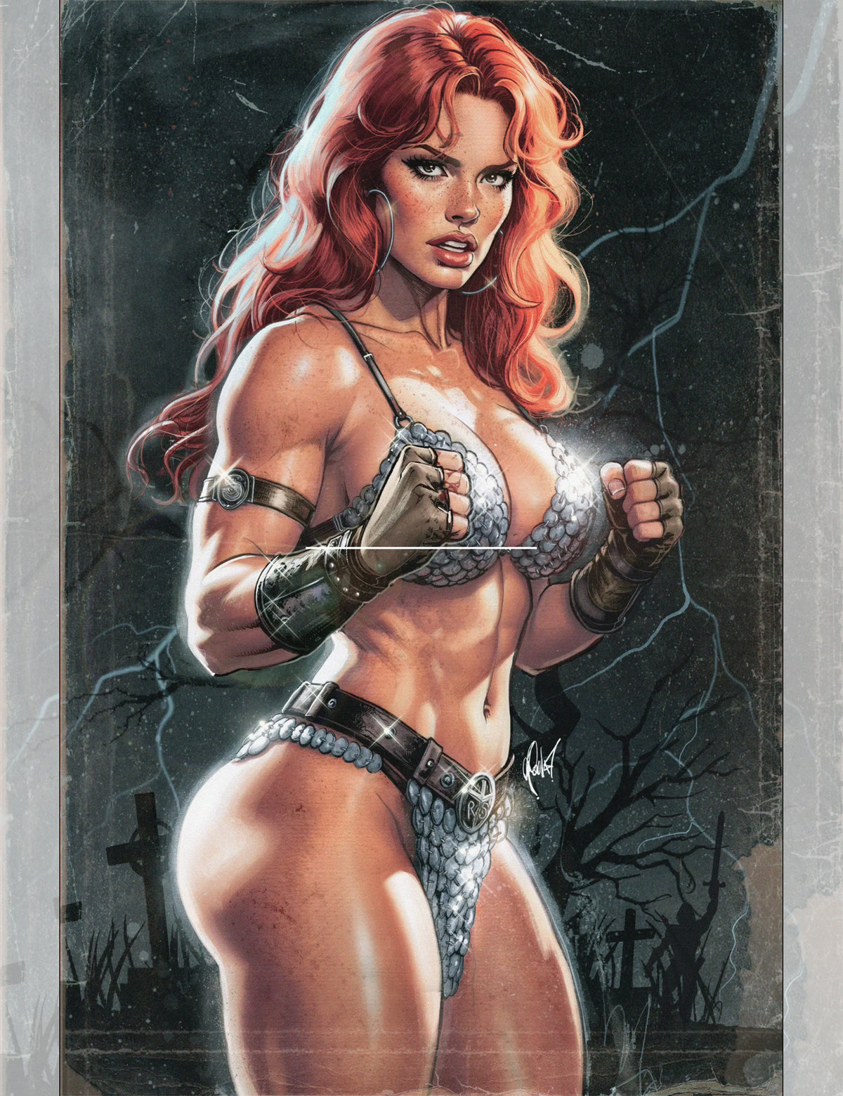 Red Sonja #1 - Cedric Poulat - Graveyard Virgin Variant