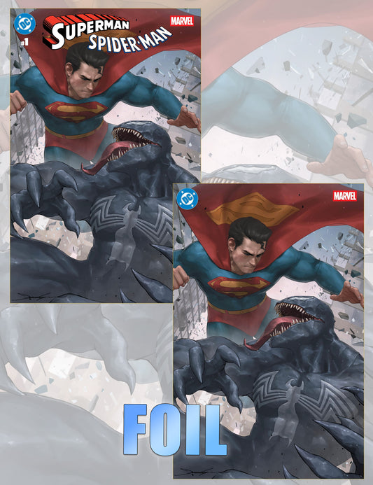 Superman / Spider-Man #1 - Jeehyung Lee - Trade- und Foil-Set