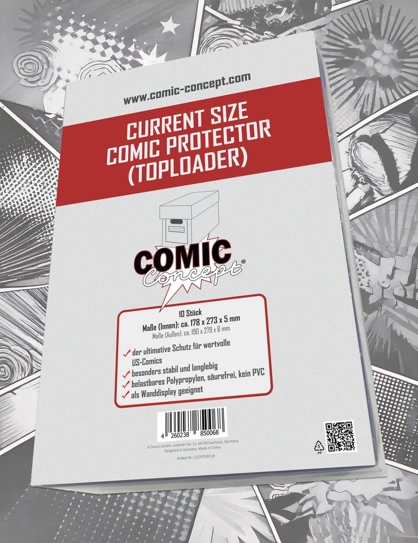 10x Comic Concept - Current Size - Comic Protector (Toploader)