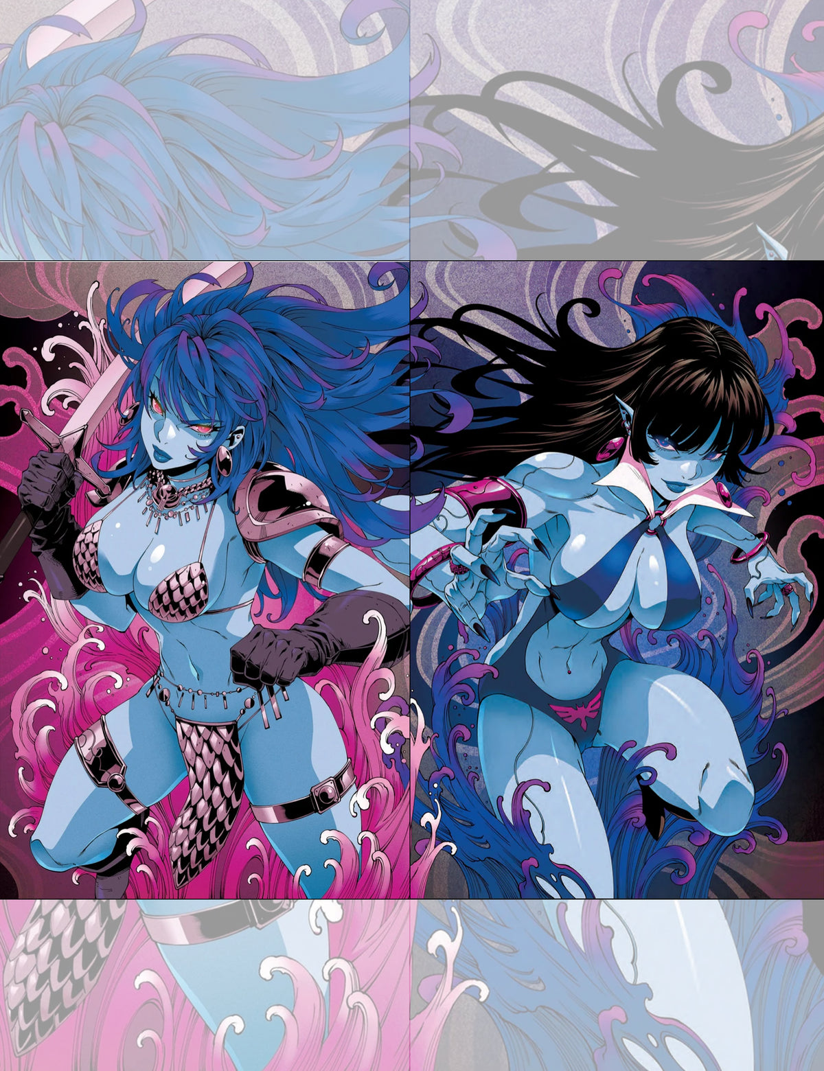 Vampirella #3 + Red Sonja #2 - Godtail - Connecting Set (C)