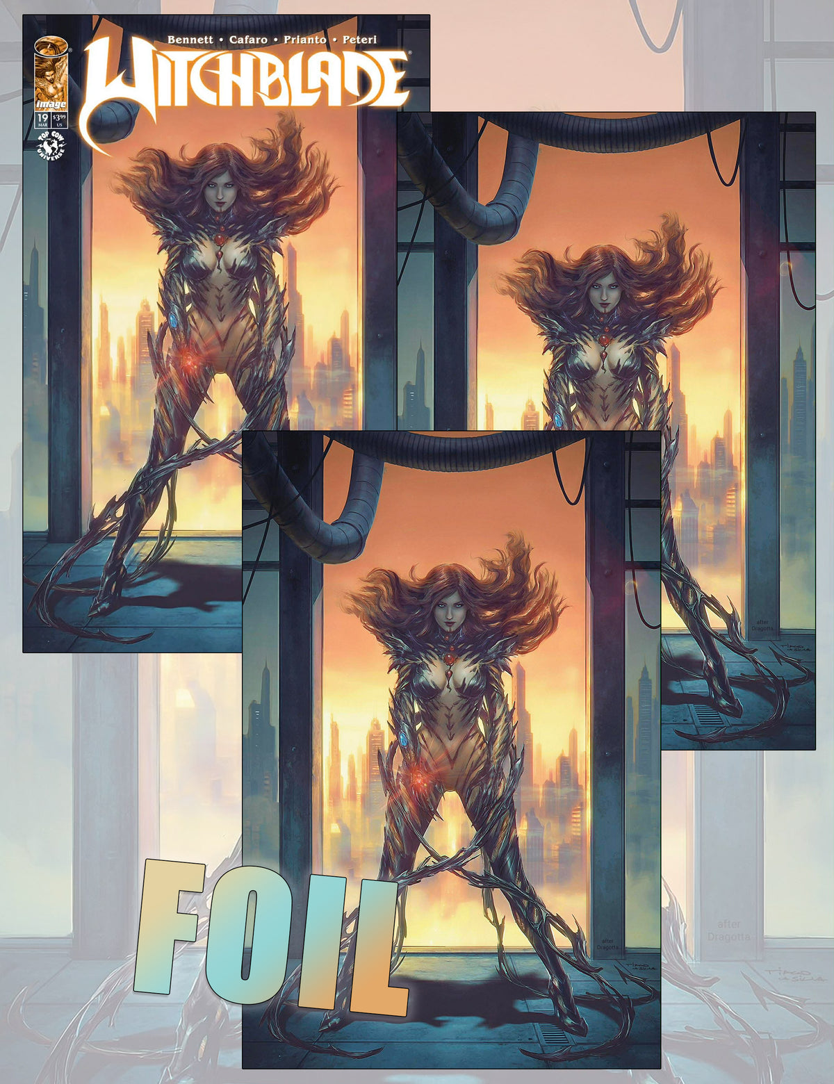 Witchblade #19 - Tiago Da Silva - Trade Dress, Virgin- und Foil-SET