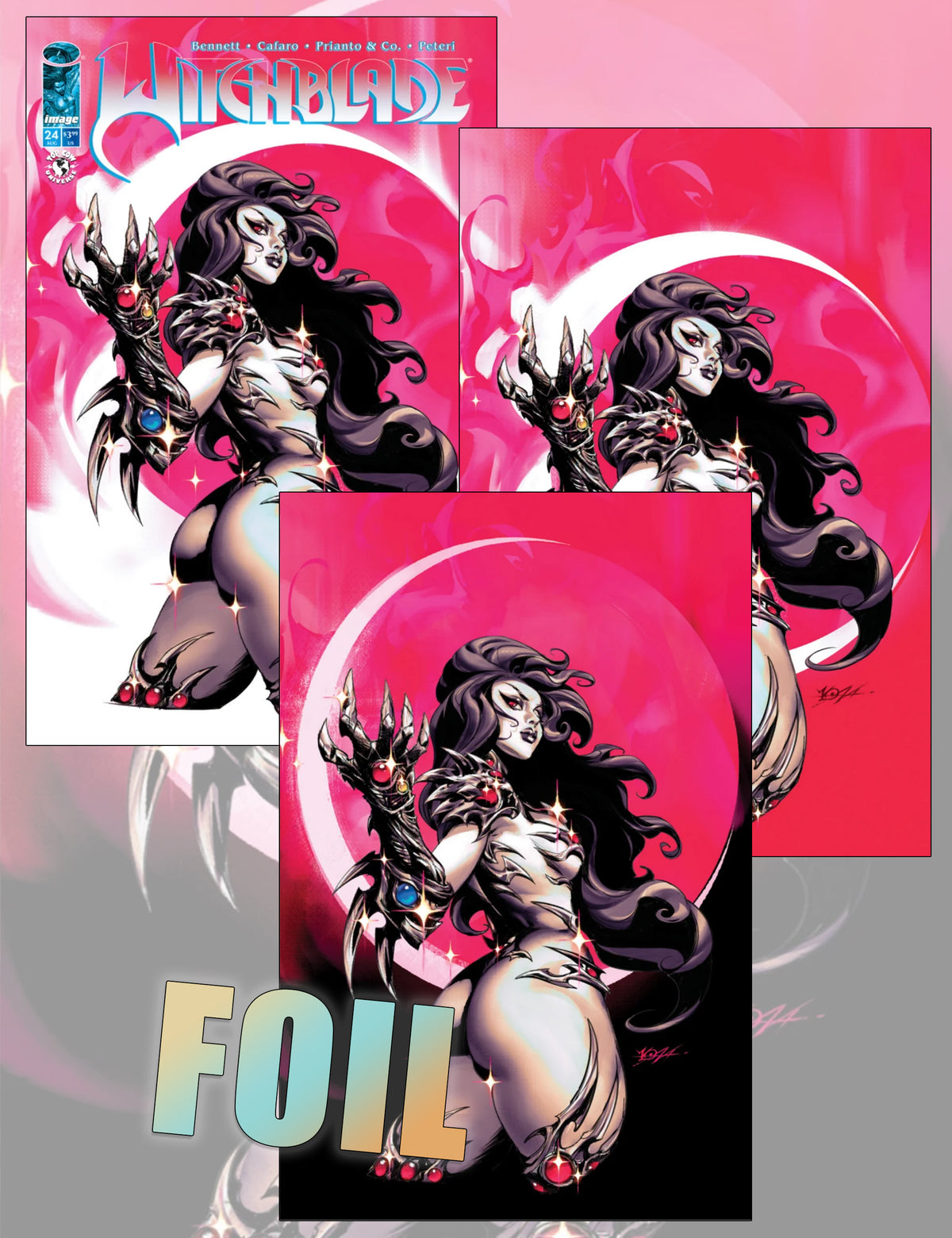 Witchblade #24 - Yona - Trade Dress, Virgin- und Foil-SET